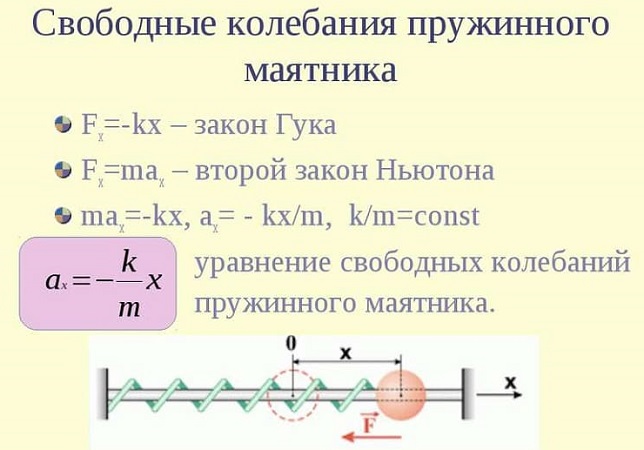 Свободные колебания пружинного маятника