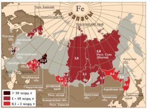 запасы железной руды России