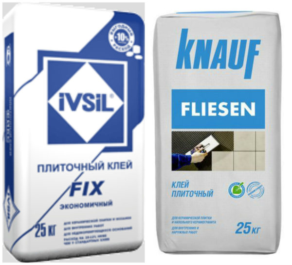 Клей IVSIL FIX и Knauf Fliesen