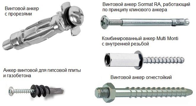 Винтовыми называют различные по конструкции анкера